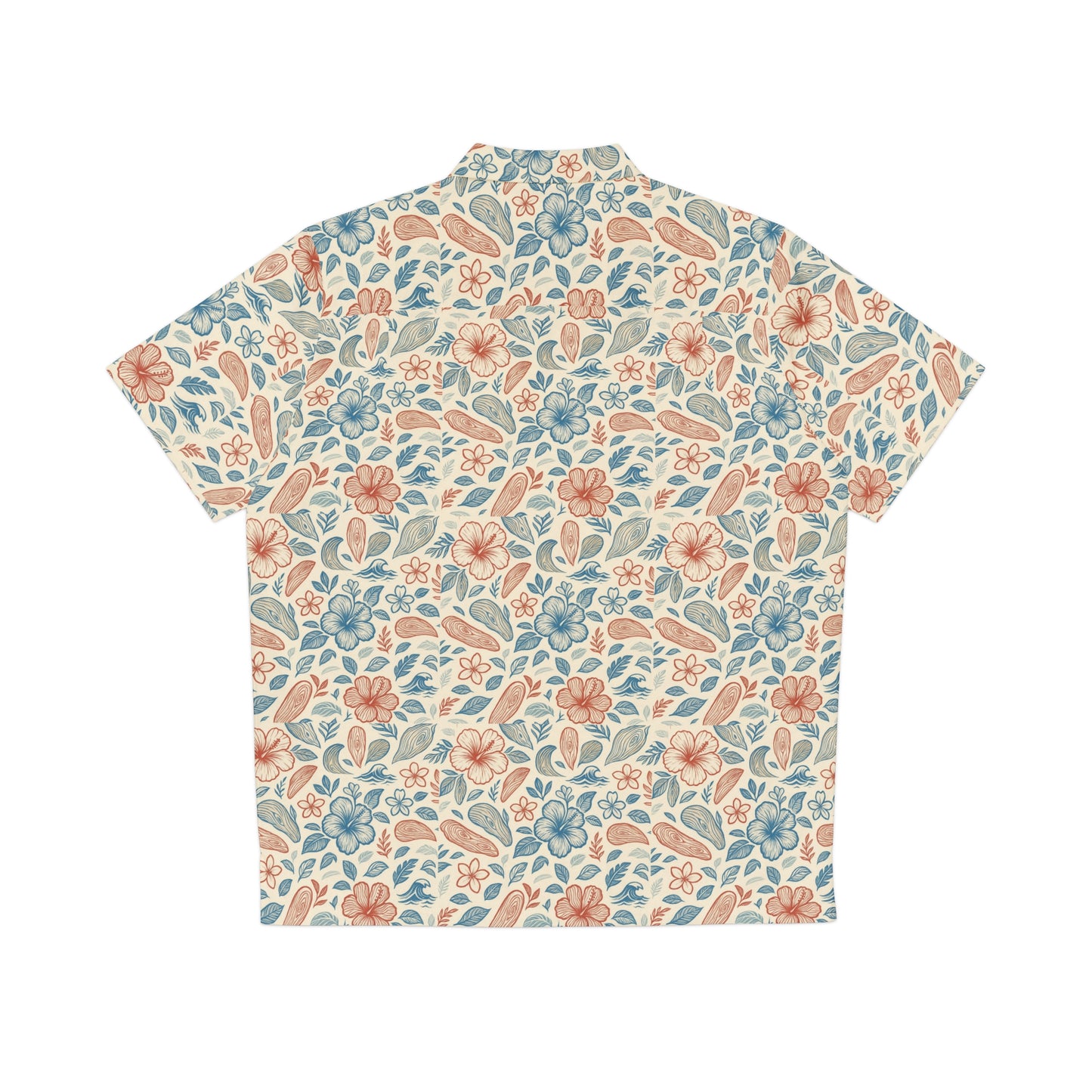 Men's Floral Hawaiian Shirt — Vintage Pastel Tropical Aloha Print