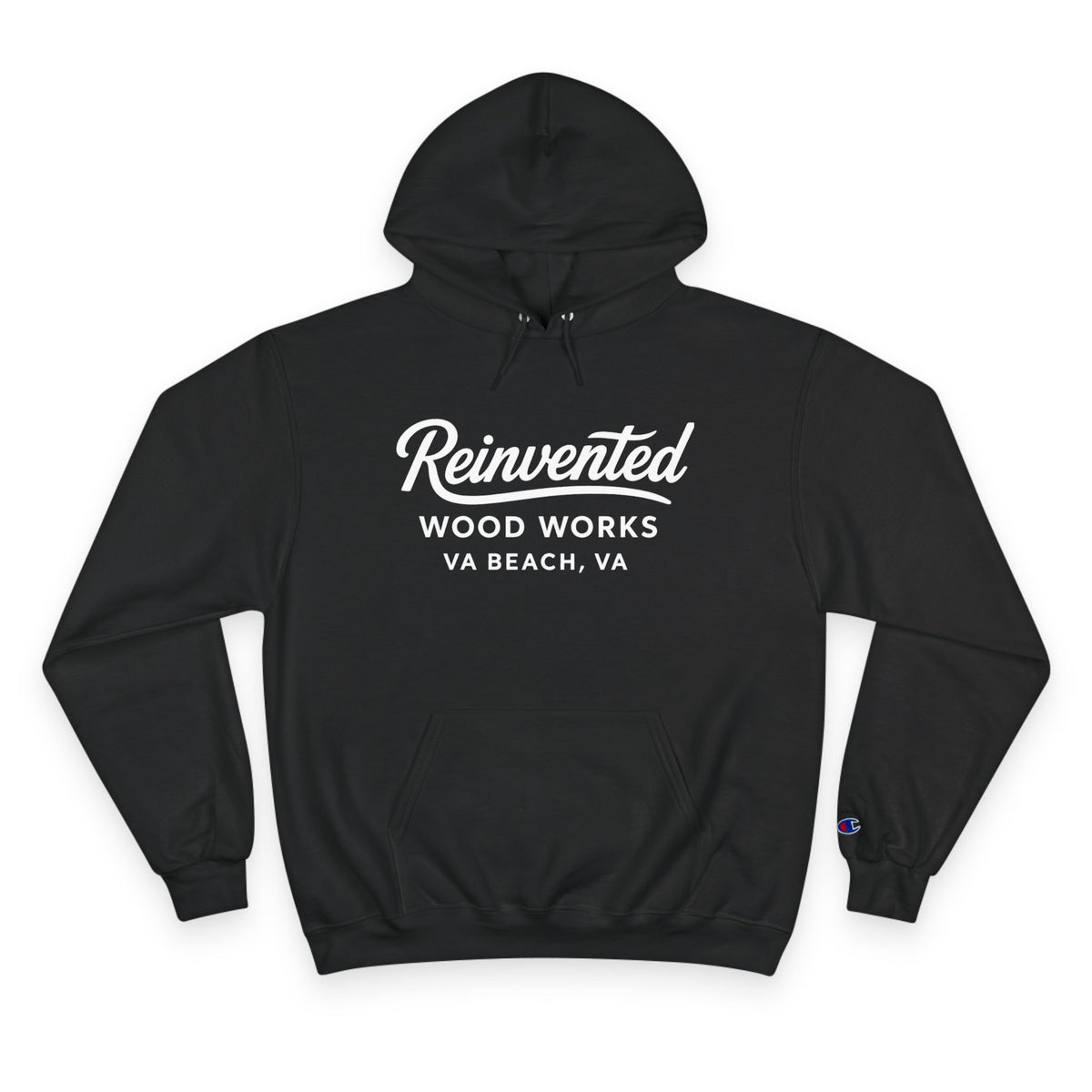 Reinvented Wood Works VA Beach Hoodie — Champion-Style Pullover