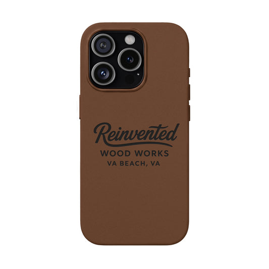 Engraved PU Leather Phone Case — Reinvented Wood Works VA Beach Custom Phone Cover